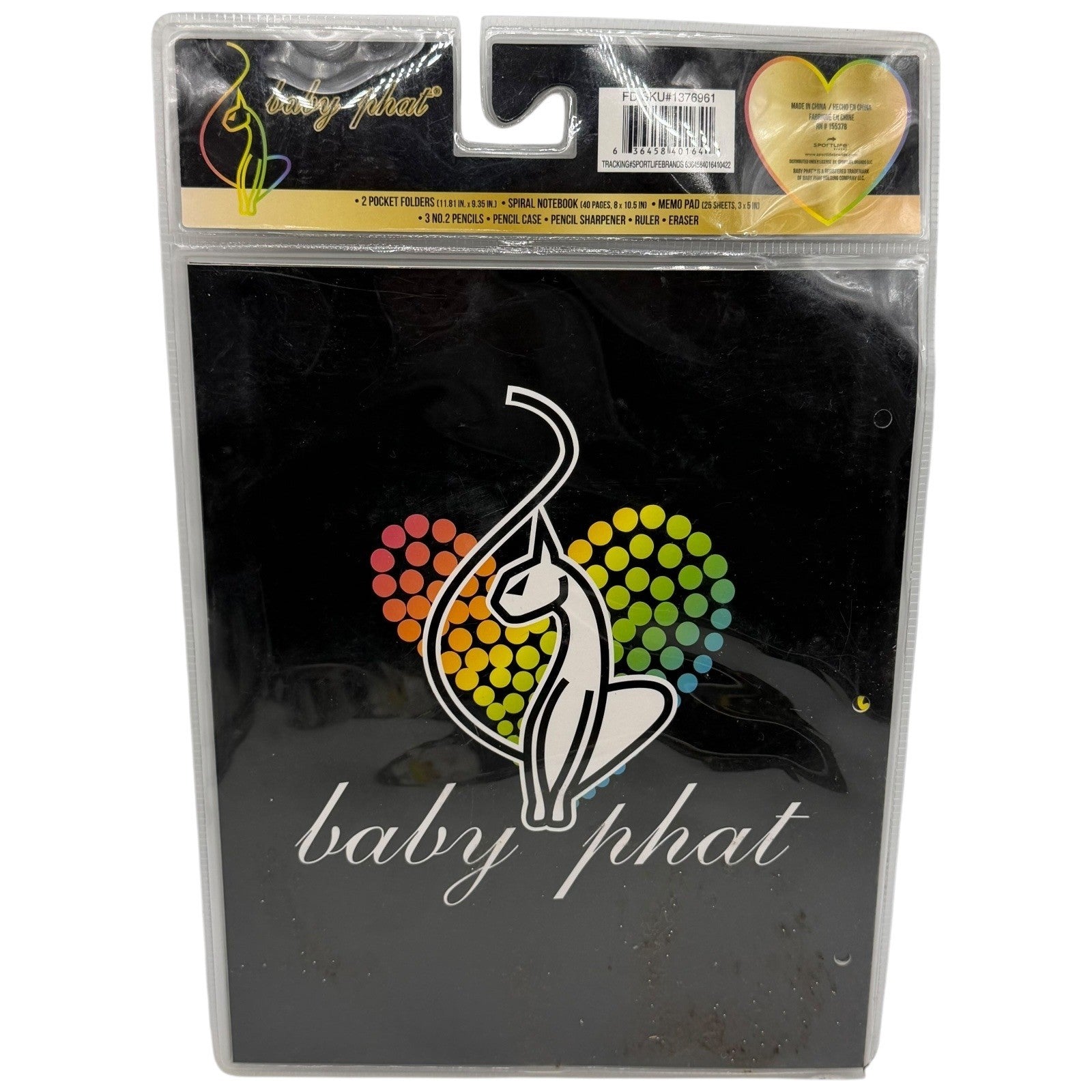 Baby Phat 11 Piece School Supply Set Folders Notebook Pencils Ruler Stationery
