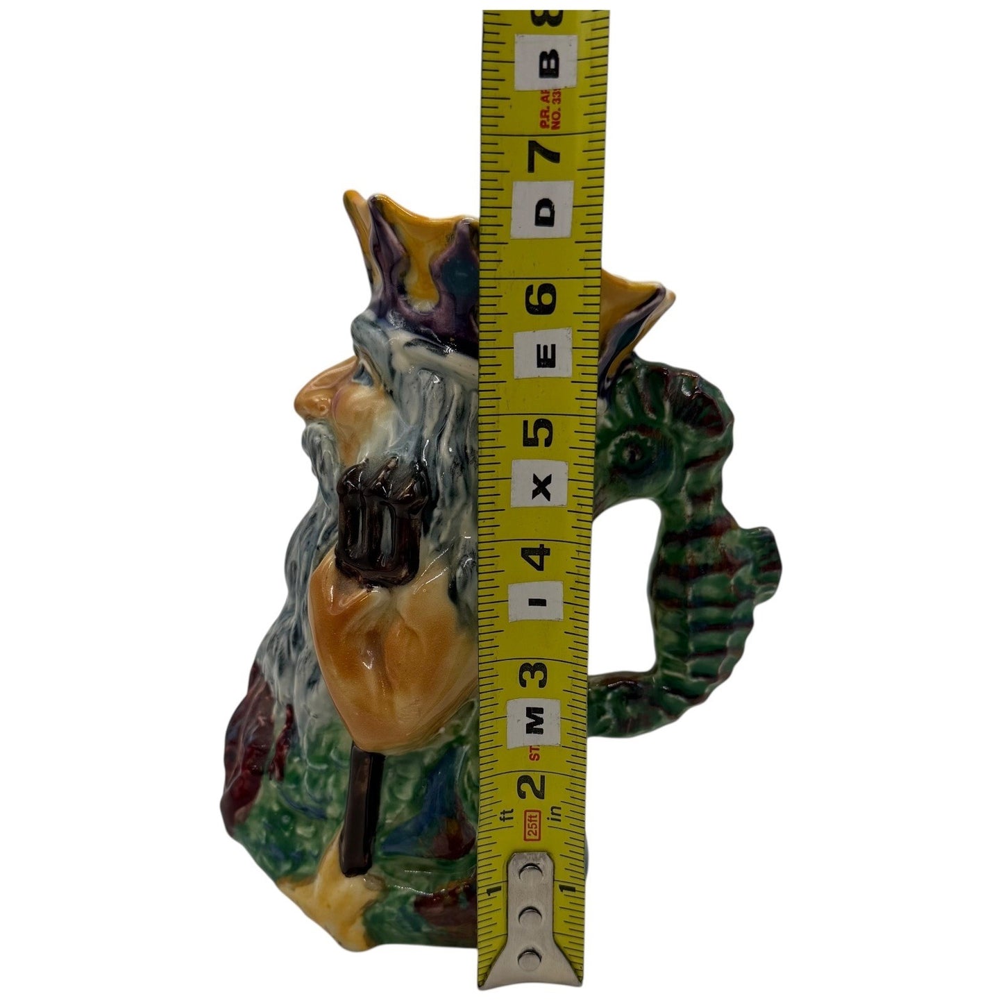 Shorter England Neptune King Triton Pitcher Jug Mariner King Seashorse Handle