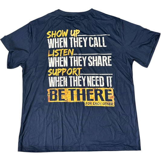 Graphic Shirt "Show Up, Listen, Support" Navy 2XL T-Shirt