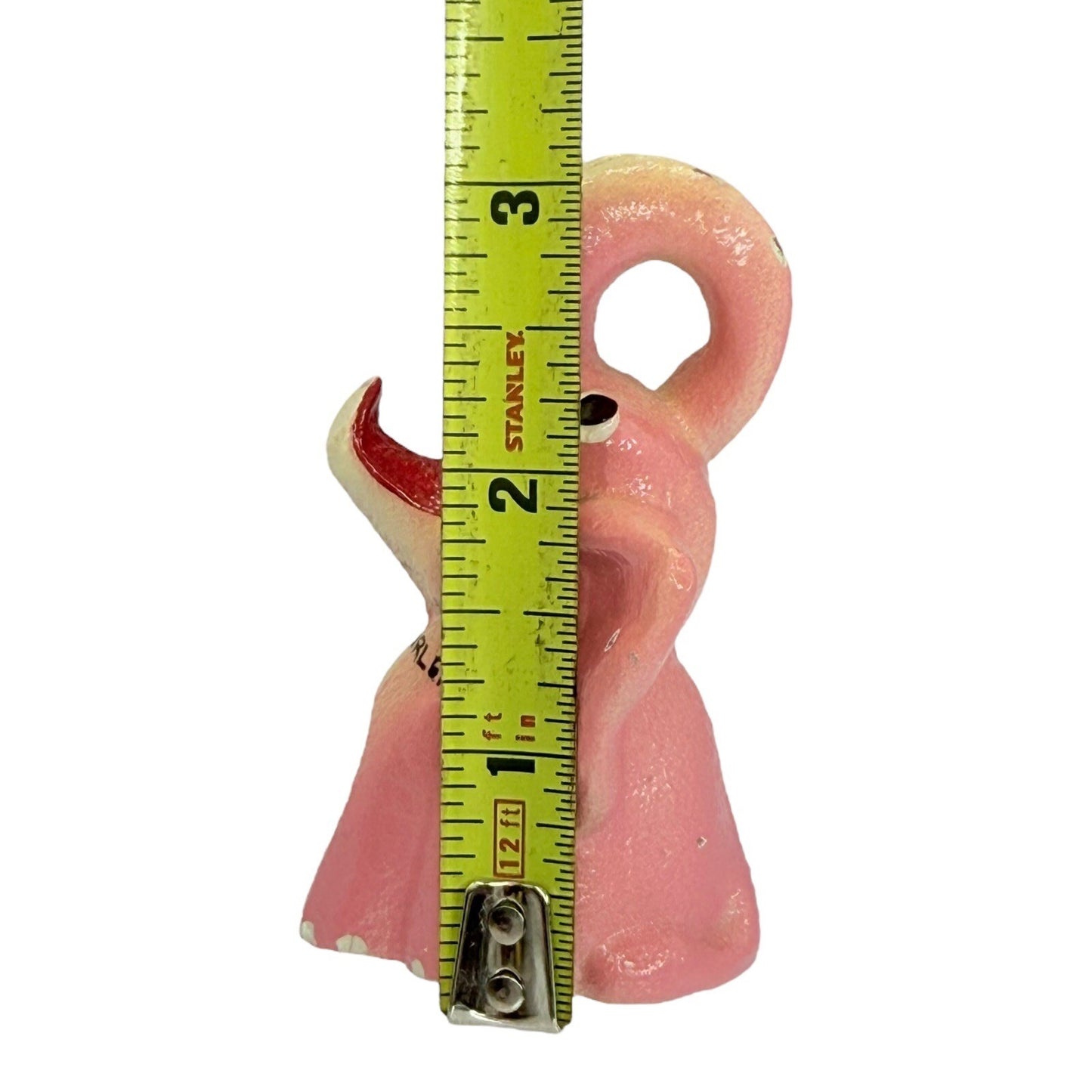 New Orleans 50's Souvenir Elephant Figurine Trunk Up Good Luck Charm 3" Pink