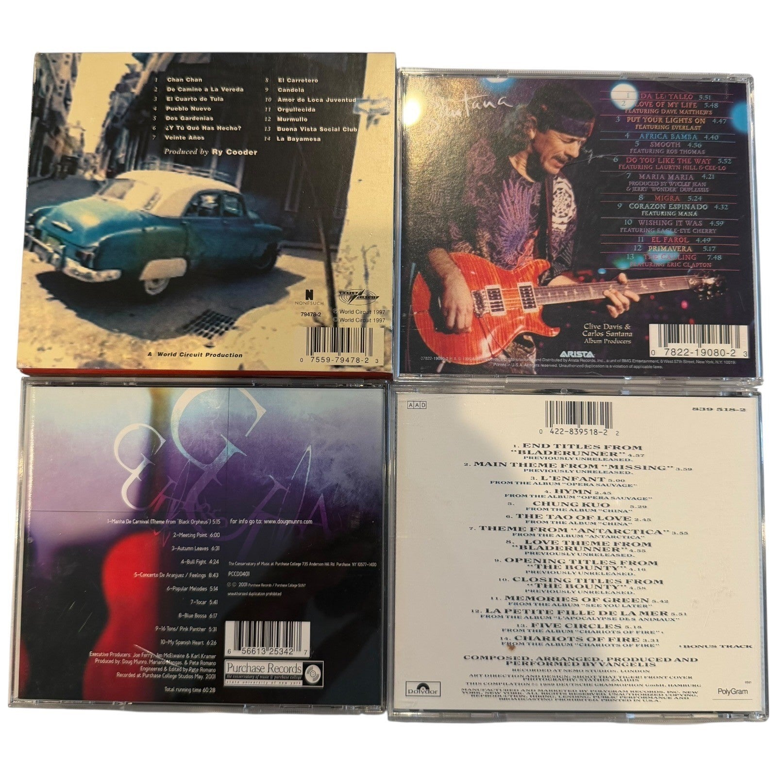 World Latin Instrumental 9 CD Lot Santana Buena Vista Social Club Vangelis