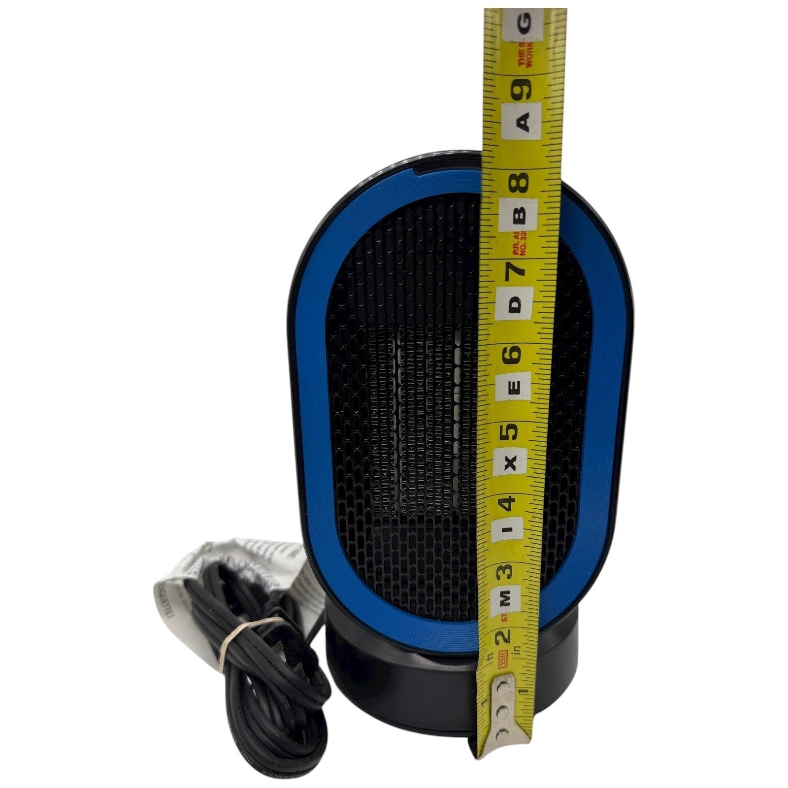 Compact Electric Portable Heater Personal Space Heater Fan Blue Trim