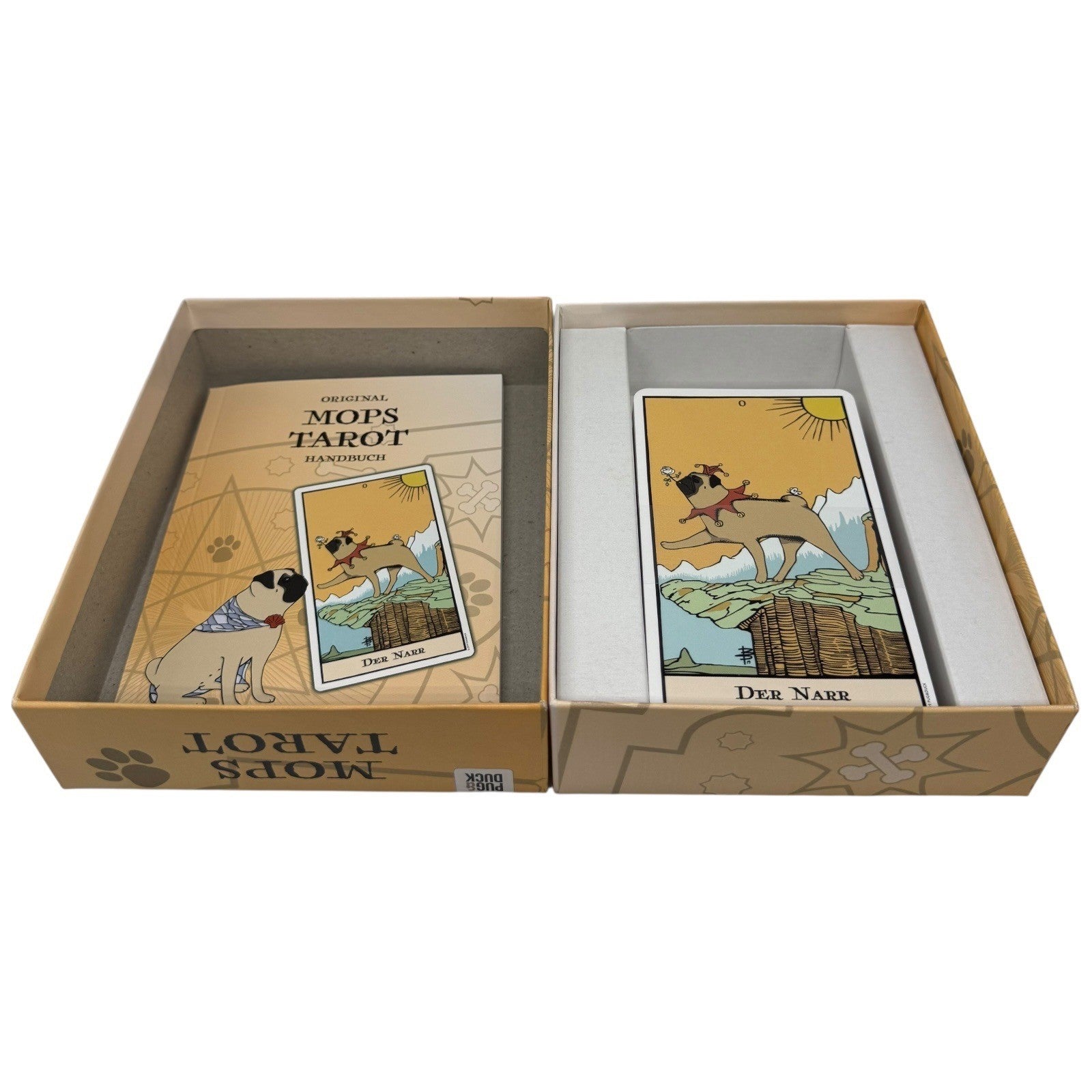 Pug & Duck Mops Tarot Card Deck German Edition Cute Dog Theme Novelty Gift