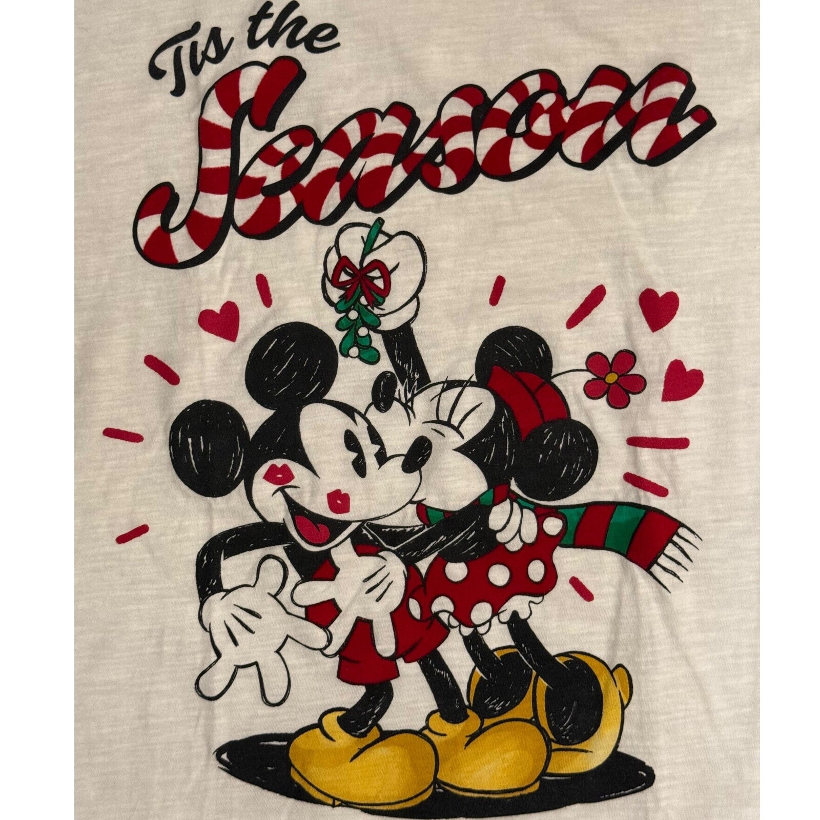 Disney Parks Mickey Minnie Mouse Adult Christmas T Shirt Tis The Season Medium