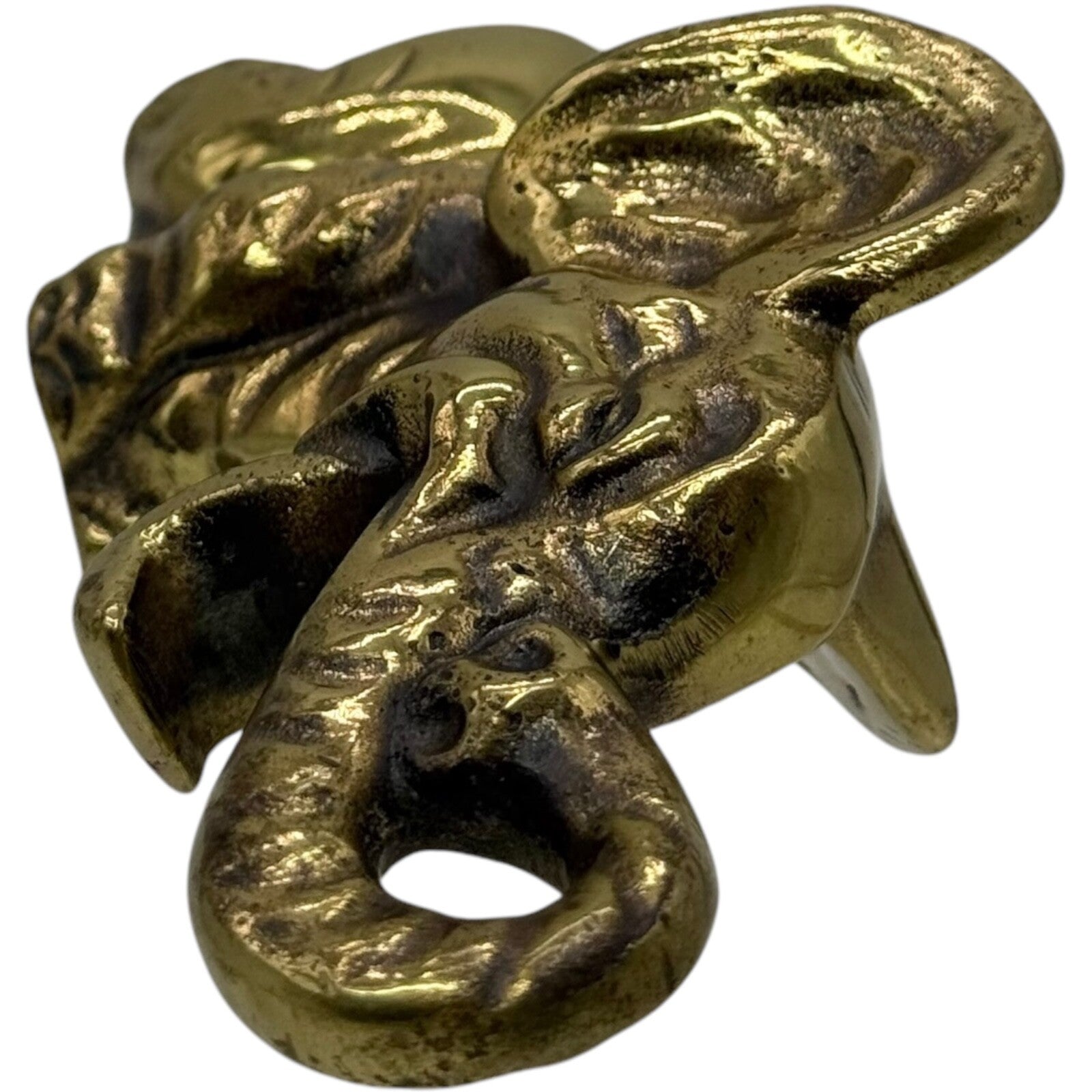 Vintage Gold John Wright Cast Iron Elephant Bottle Opener 1940s -  Rare