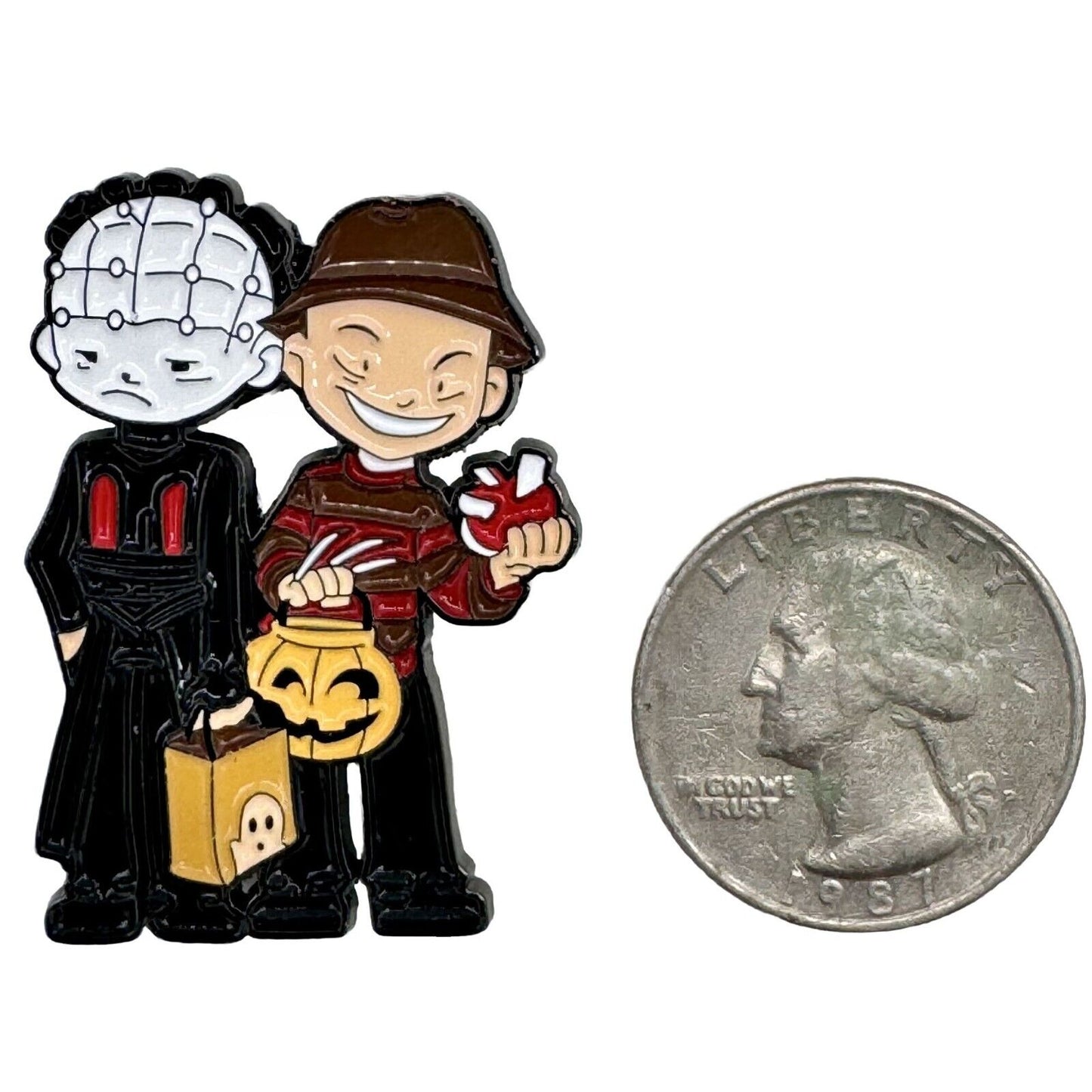 Horror Movie Enamel Pin Freddy Krueger Pinhead Halloween Brooch Lapel