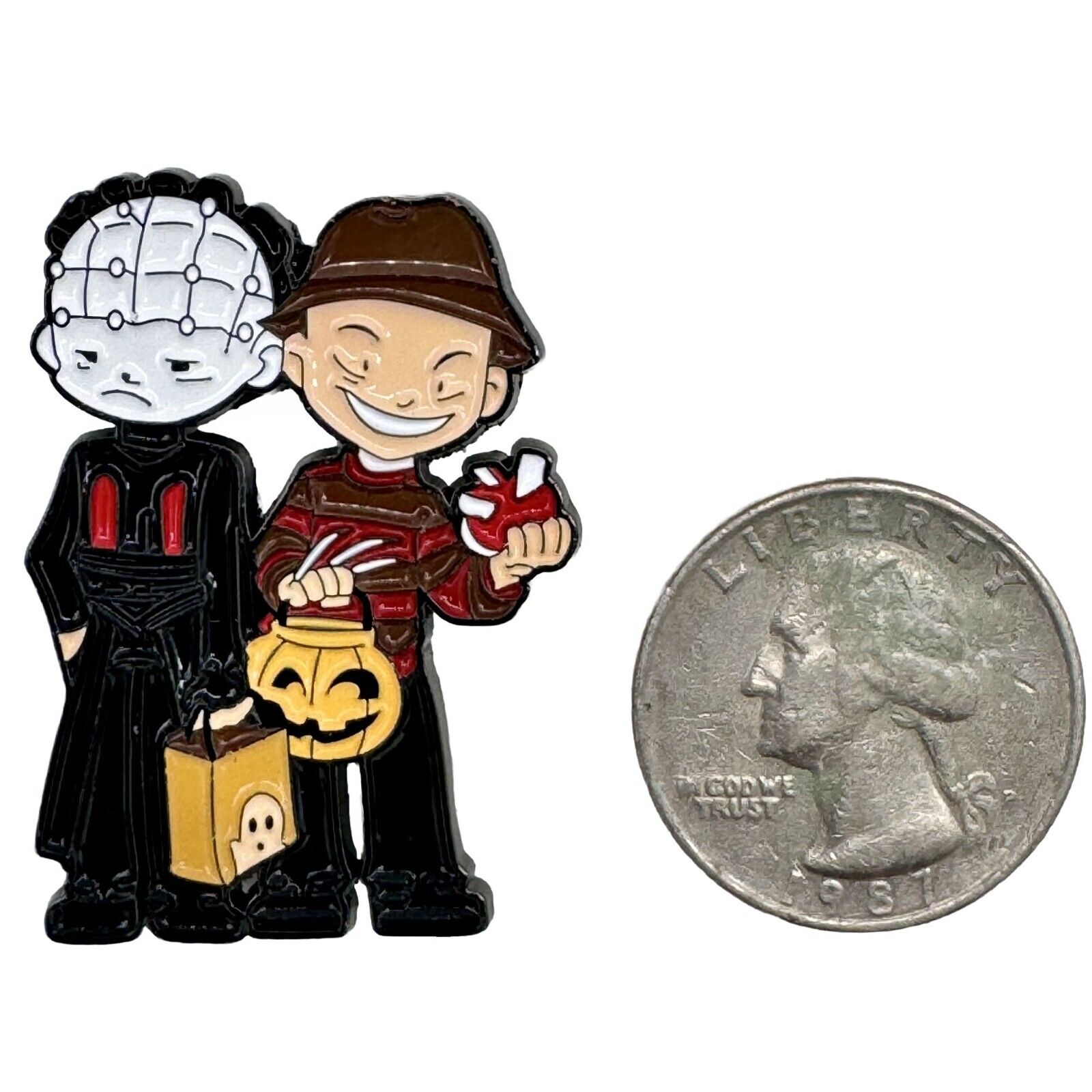 Horror Movie Enamel Pin Freddy Krueger Pinhead Halloween Brooch Lapel