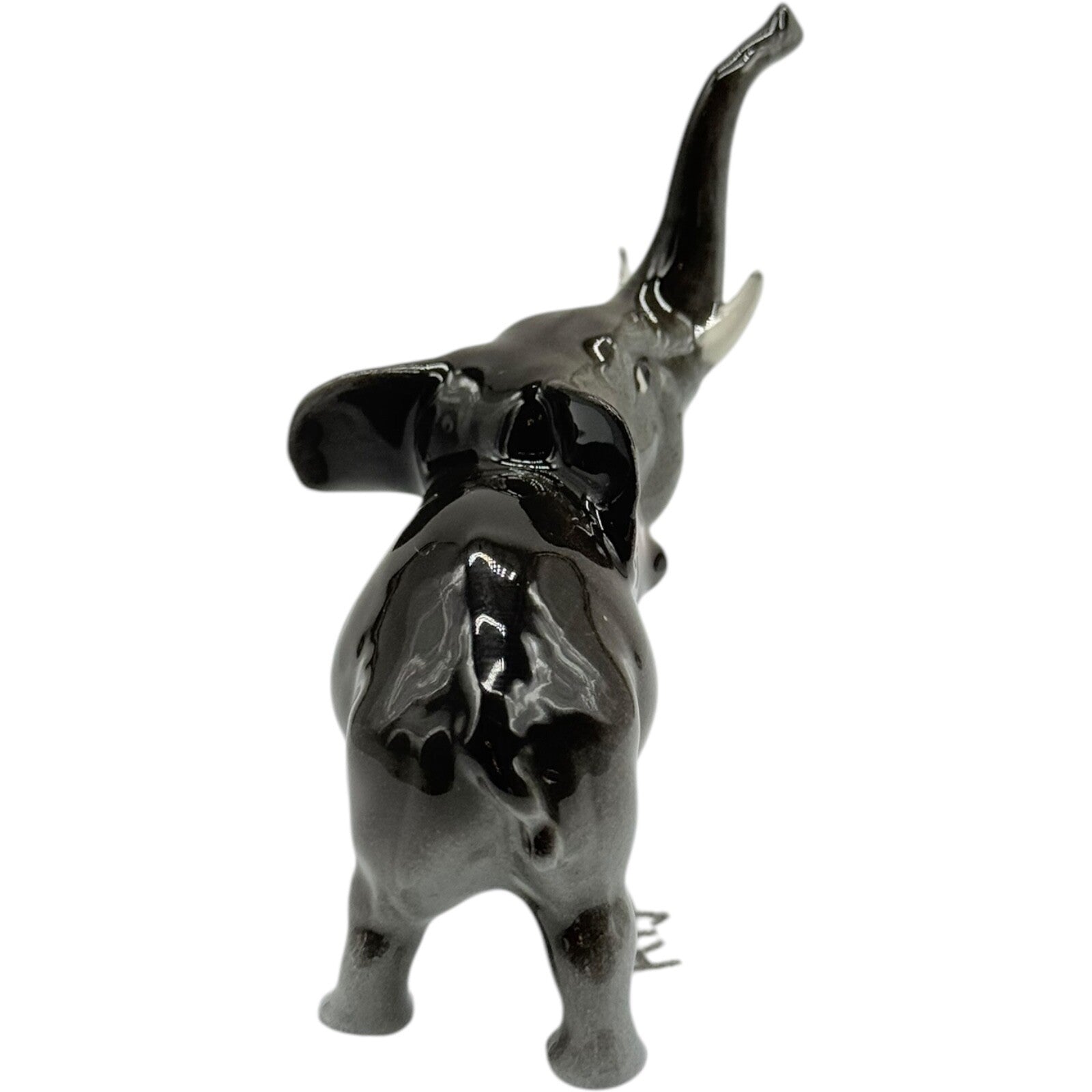 Vintage Hagen Renaker Ceramic Elephant Figurines - Hand-Painted Gray & Pink