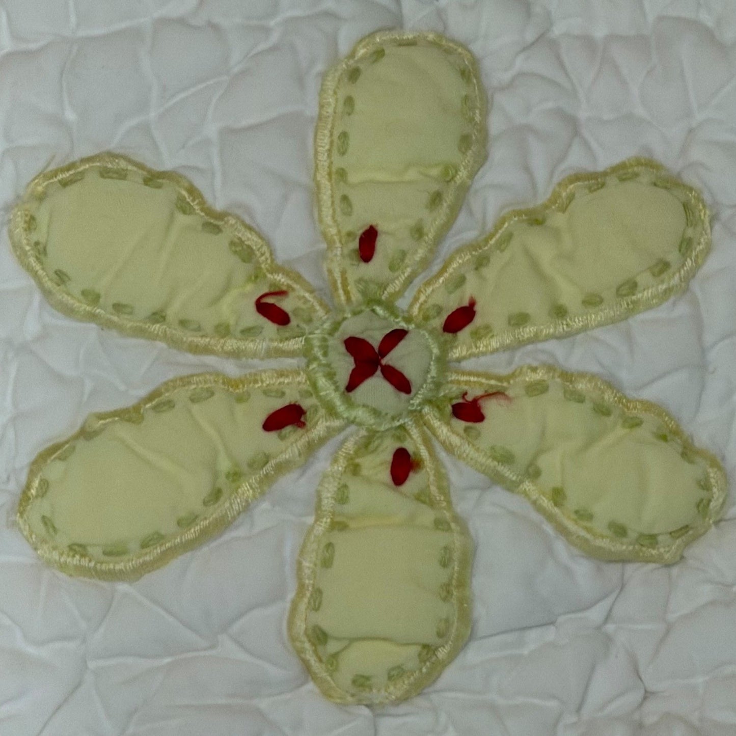 Pottery Barn Baby Quilt Blanket Yellow Butterflies Flowers White Yellow Trim