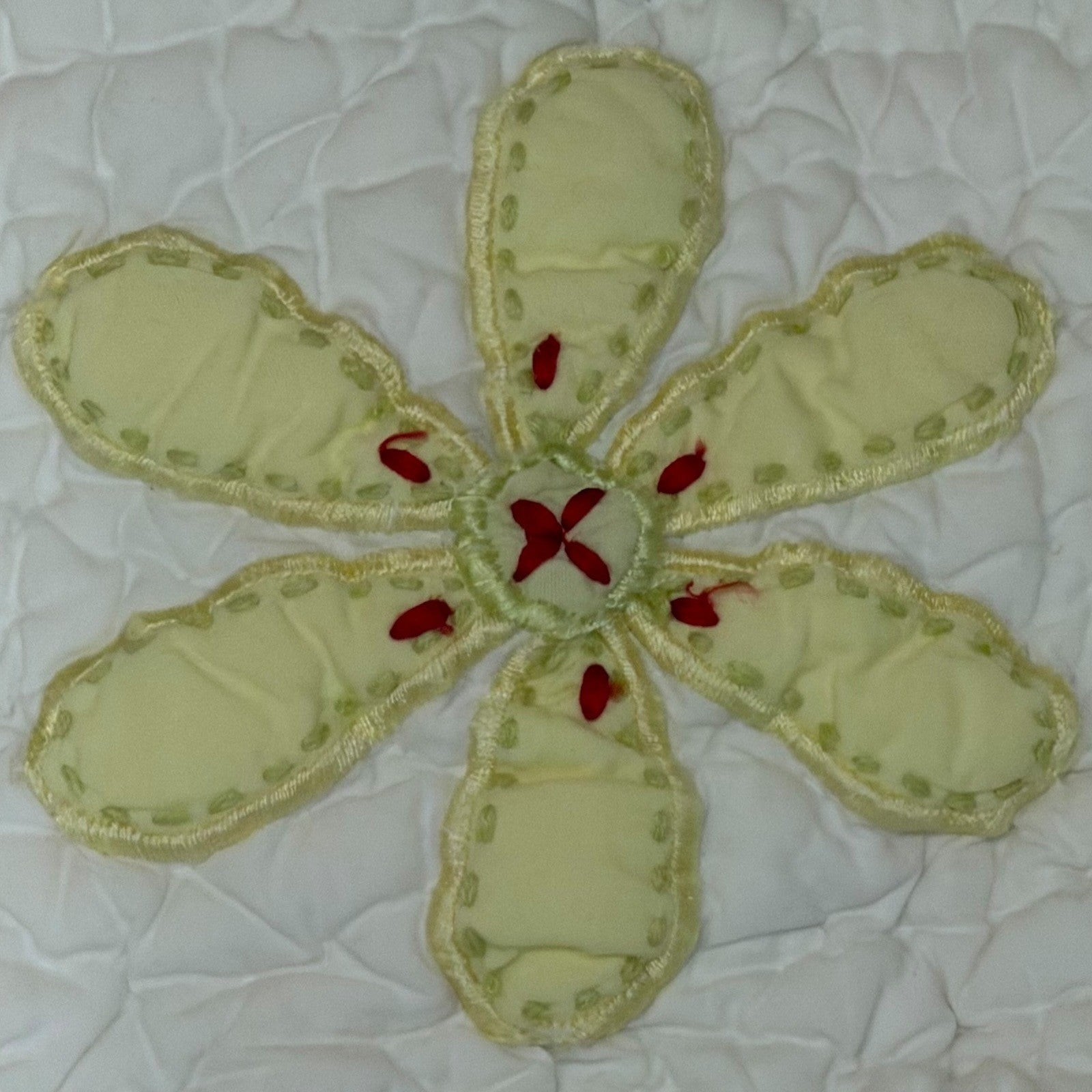Pottery Barn Baby Quilt Blanket Yellow Butterflies Flowers White Yellow Trim