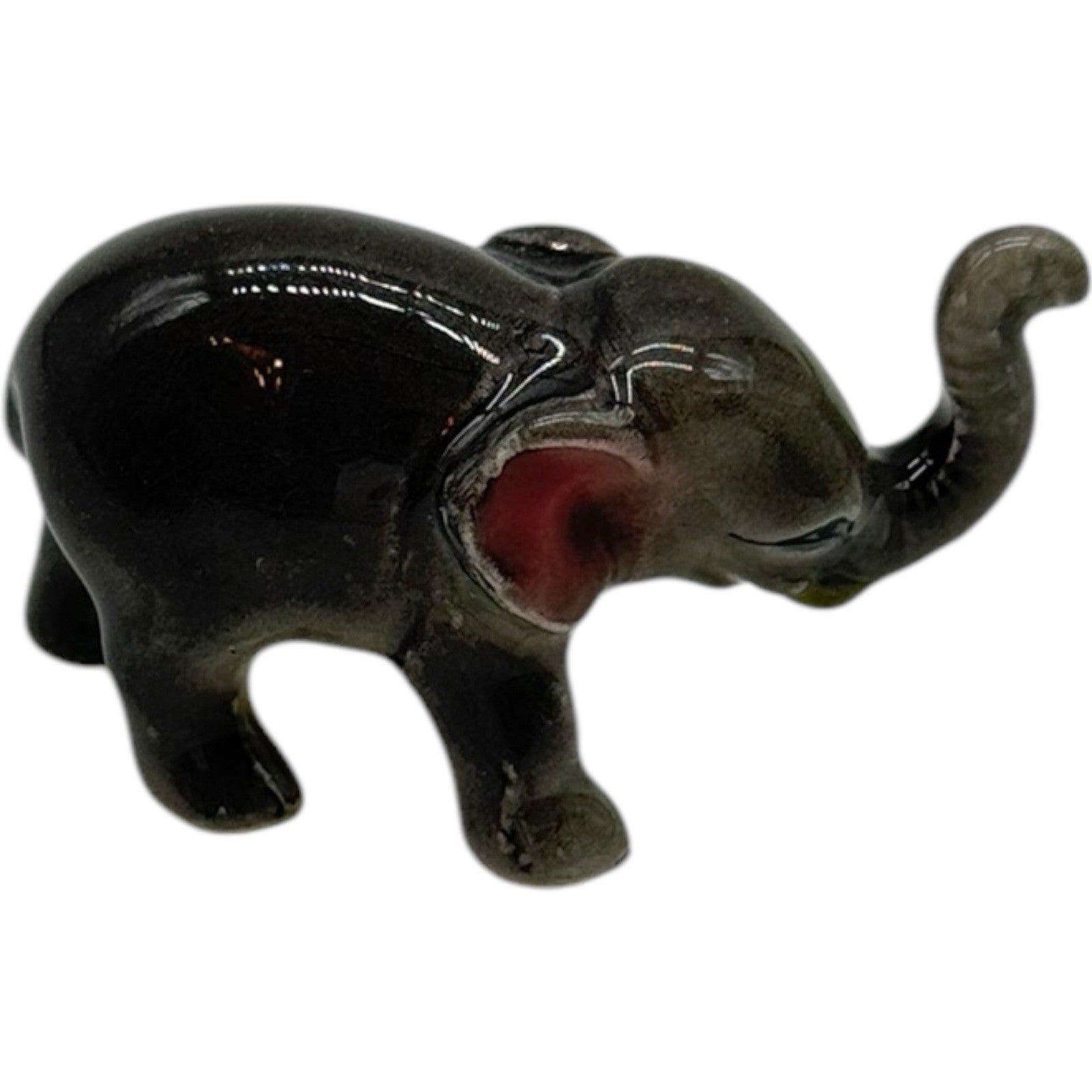 4 Vintage Ceramic Elephant Figurines - Porcelain Family Set - Made in Japan