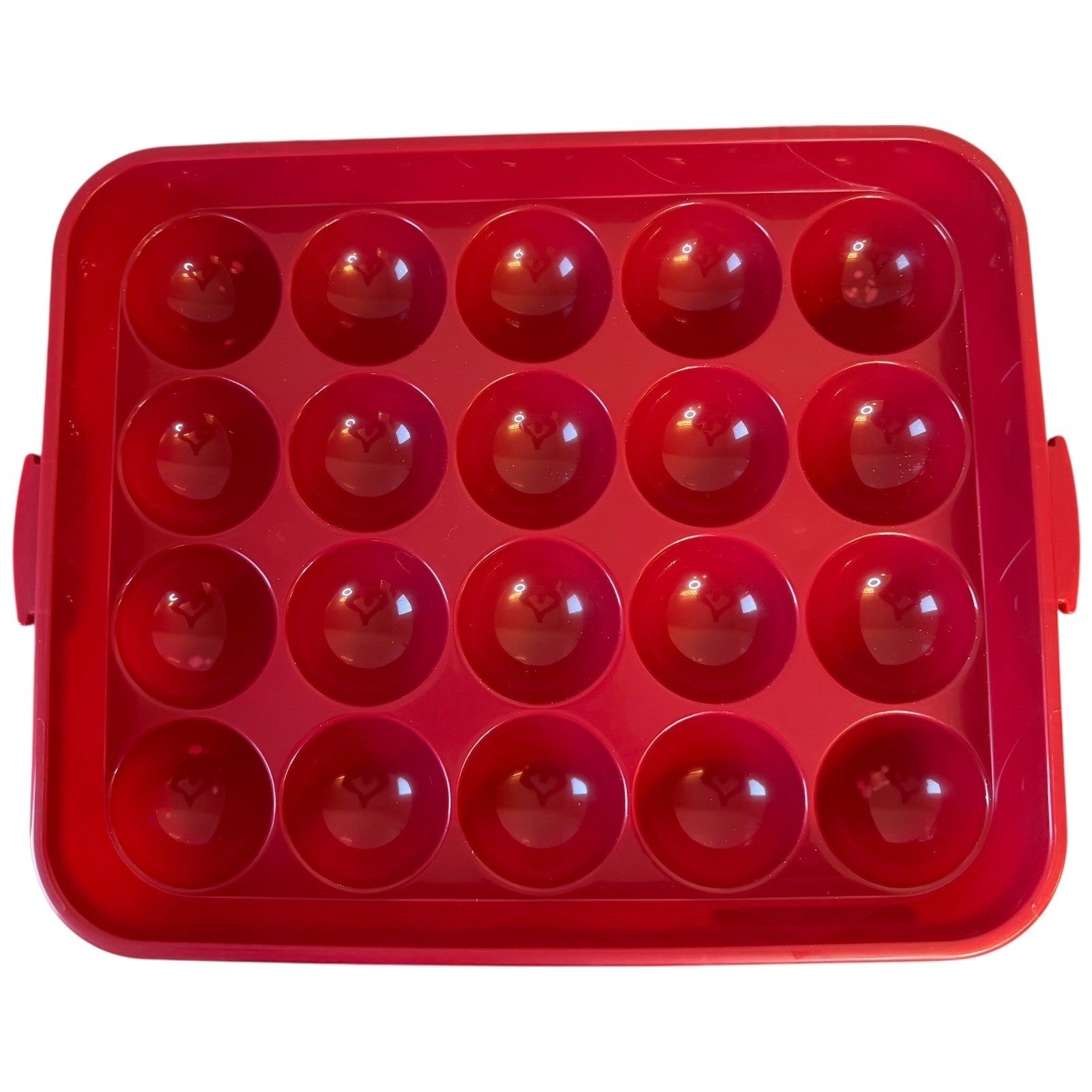 Sterilite 1976LAB Ornament Case Set of 3 Red Plastic 20-Count Storage Trays