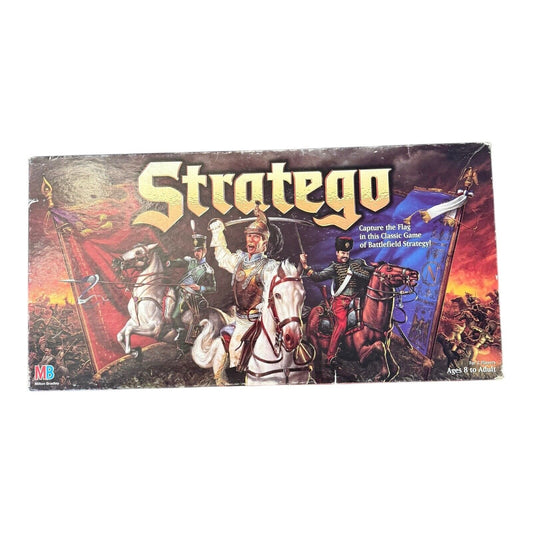 Stratego Strategy Game 1996 Milton Bradley Vintage with Castle Backdrop
