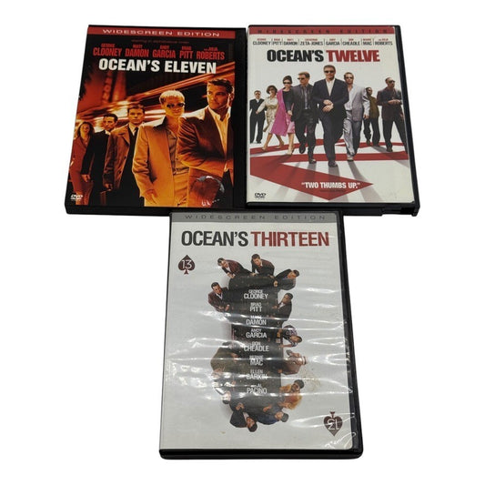 Ocean's Eleven Twelve Thirteen DVD Triple Feature – 3 Movie Heist Collection