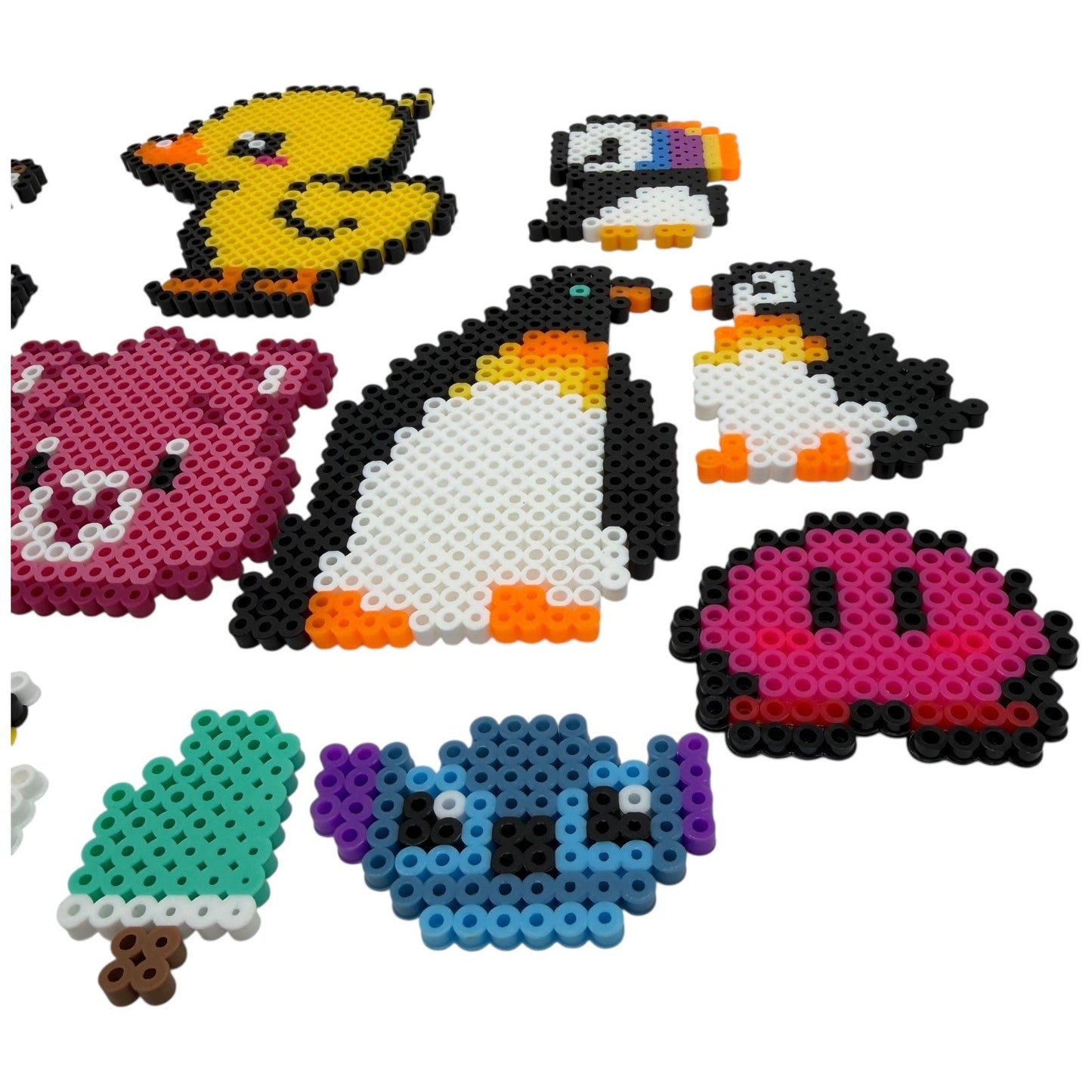 Perler Bead Art Kit Cute Animals Deer Duck Penguins Stitch Kirby Tree Craft