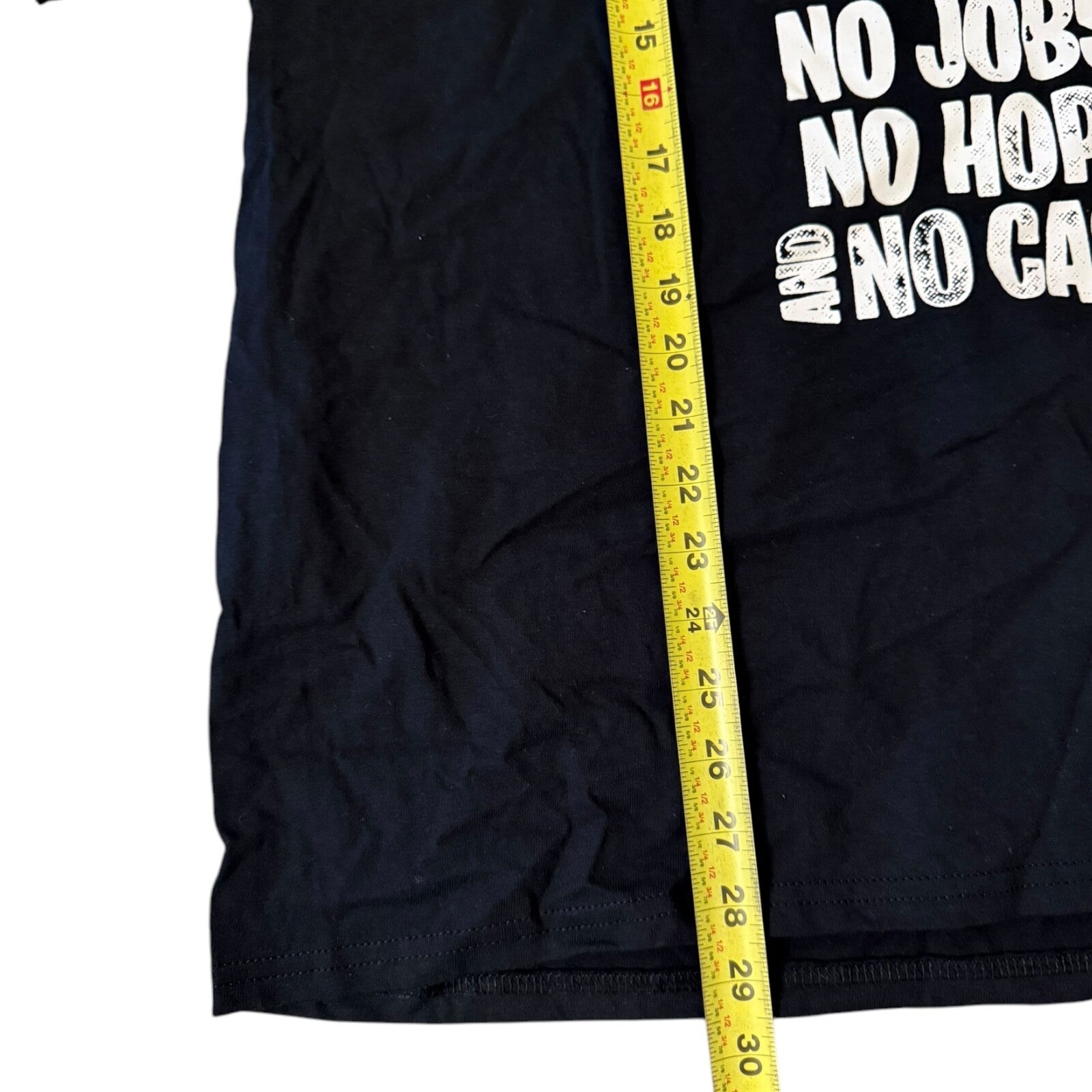 Black X-Large Short Sleeve T-Shirt - "No Jobs No Hope No Cash"