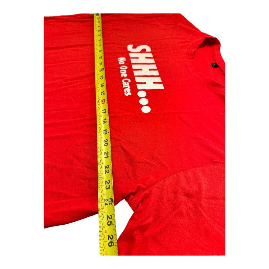 Red T-Shirt 2XL with Unique Saying "SHH...NO ONE CARES" – Humor Fashion