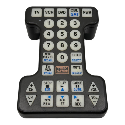Tek Partner Lighted Button Extra Large Universal Remote Control BW-0561-Gray