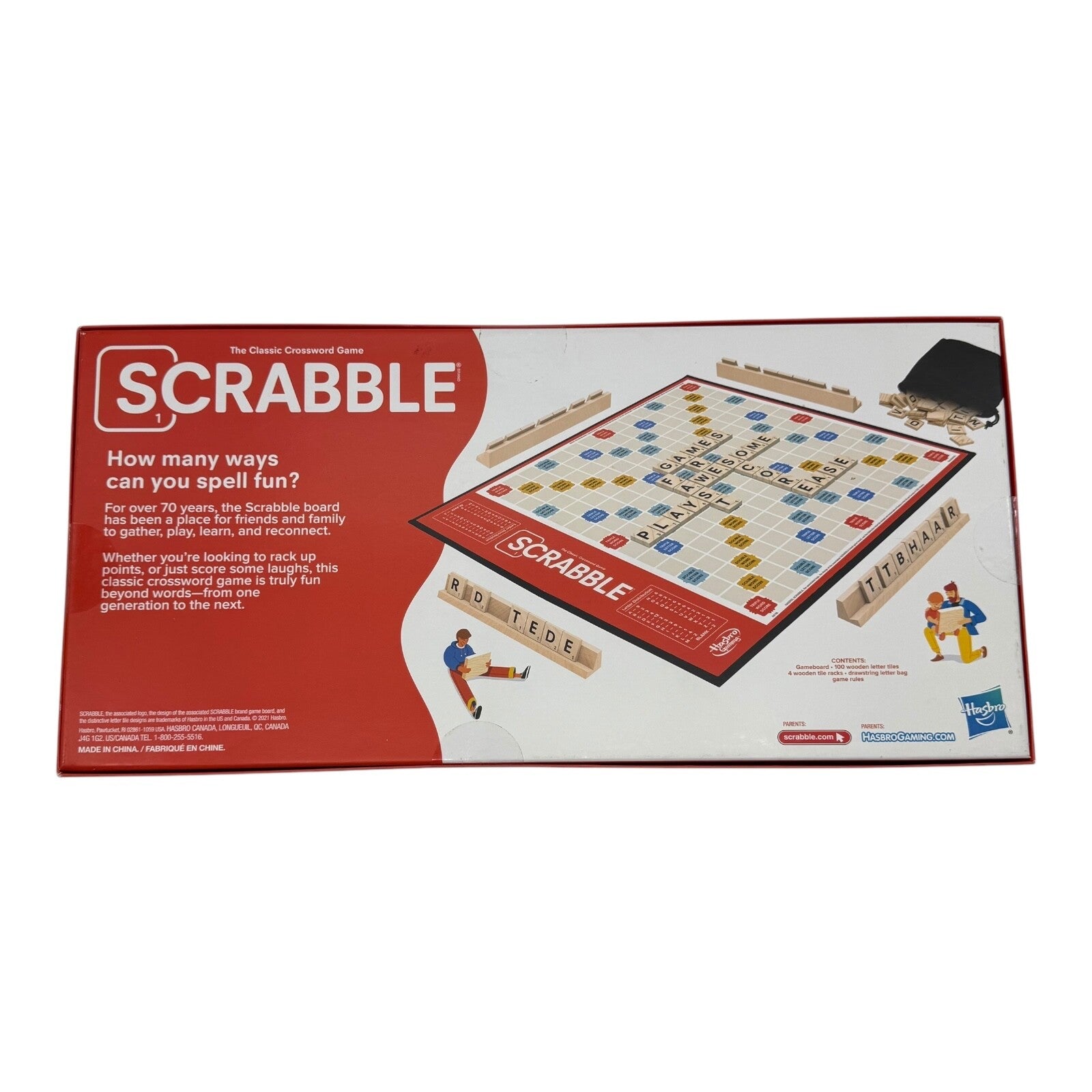 Scrabble Board Game, Classic Word Game For Kids Ages 8 & Up Fun Family Game New