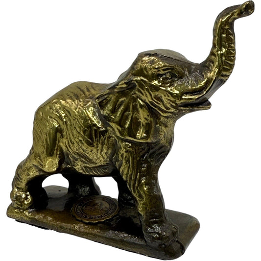 Vintage Brass Elephant Figurine Trunk Up Good Luck Symbol Home Decor