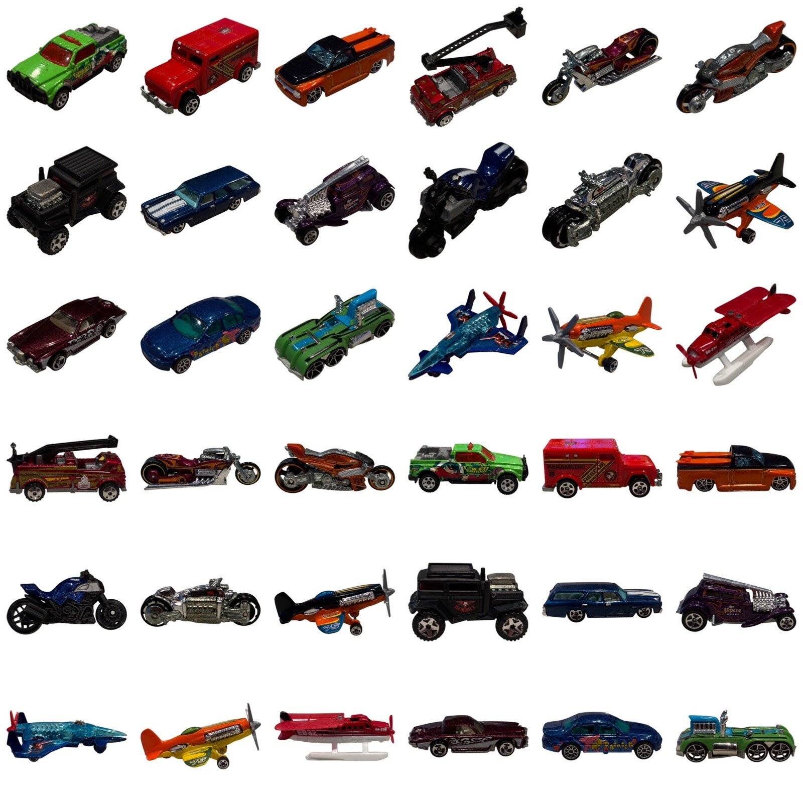 18 Loose Diecast Car Plane Bike Lot - Hot Wheels Matchbox Collection VTG Modern