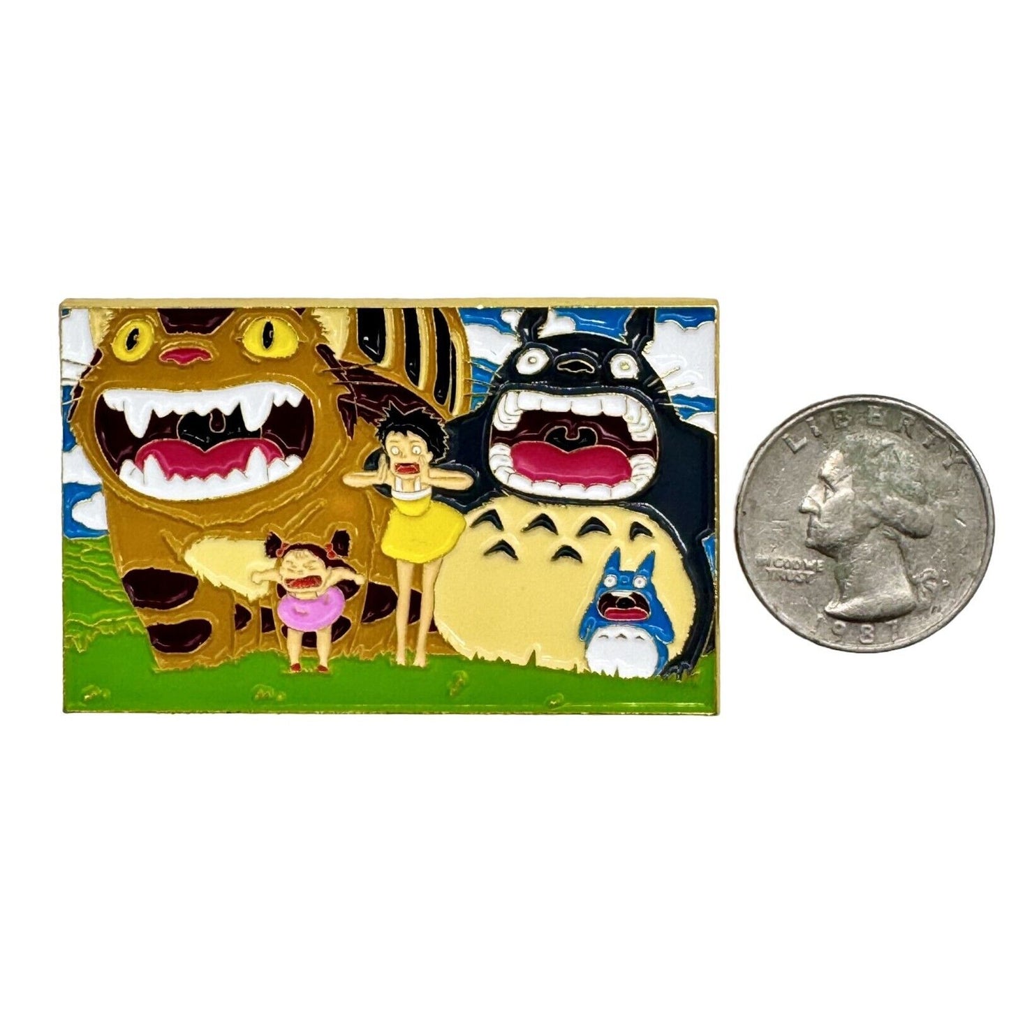 Totoro Anime Characters Shout for Joy! Enamel Pin