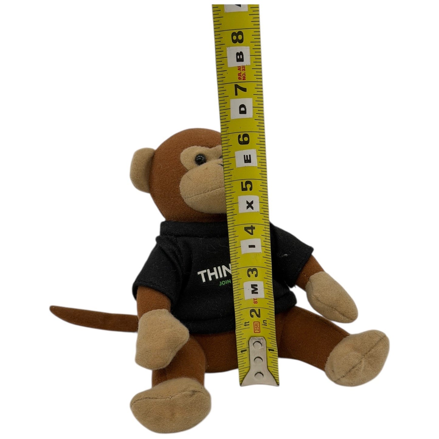 ThinkGeek Monkey Plush Toy Black Shirt Join In Geek Out