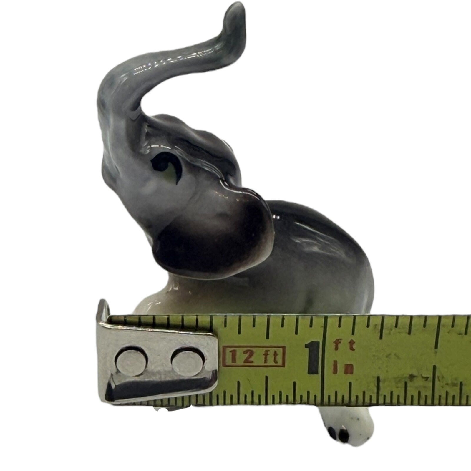 Rare Vintage Japan Ceramic Miniature Elephant Figurines - Parent & Child Set