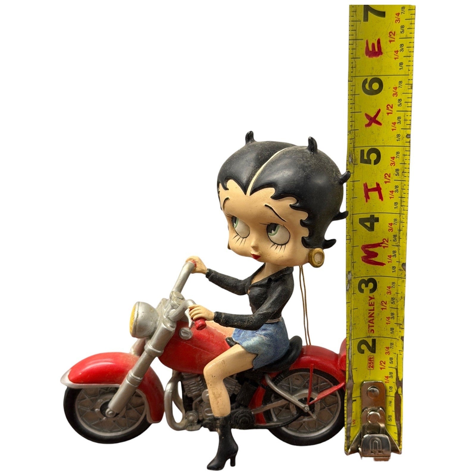 Betty Boop Motorcycle Figurine Red Chopper Rocker Biker Decor Item No 6964