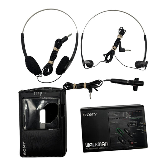Sony Walkman WM-D3 Professional Cassette Recorder/Player,Case,2 Headphones,Mic