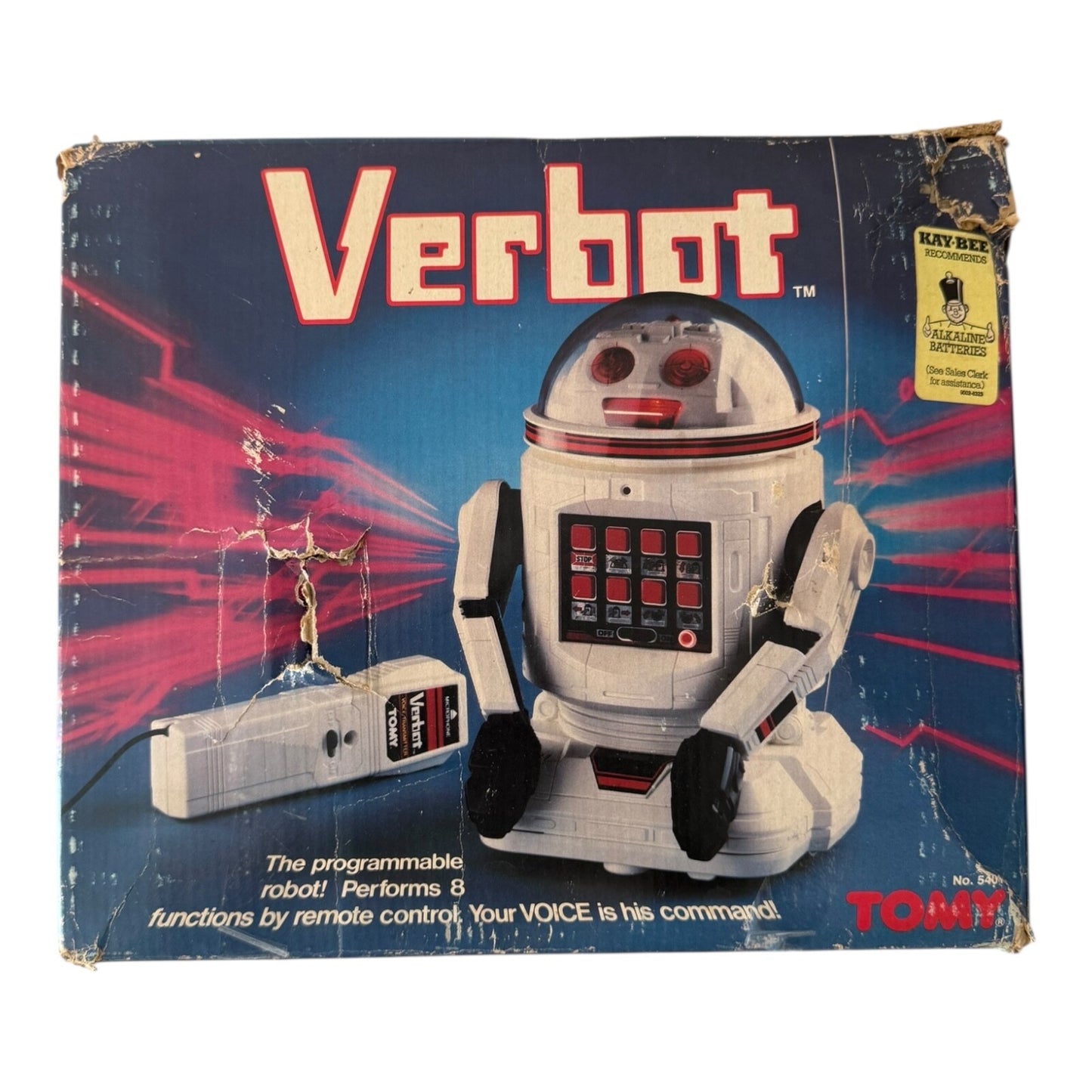 TOMY Verbot Voice Control Robot with Remote and Box – Vintage 1980s AS-IS