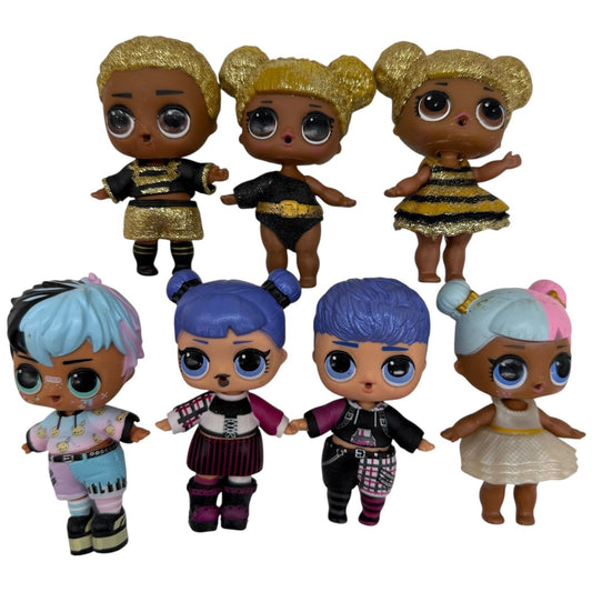 LOL Surprise Doll Lot of 7 Queen Bee King Bee Glitter Boy Girl Figures Mixed Set