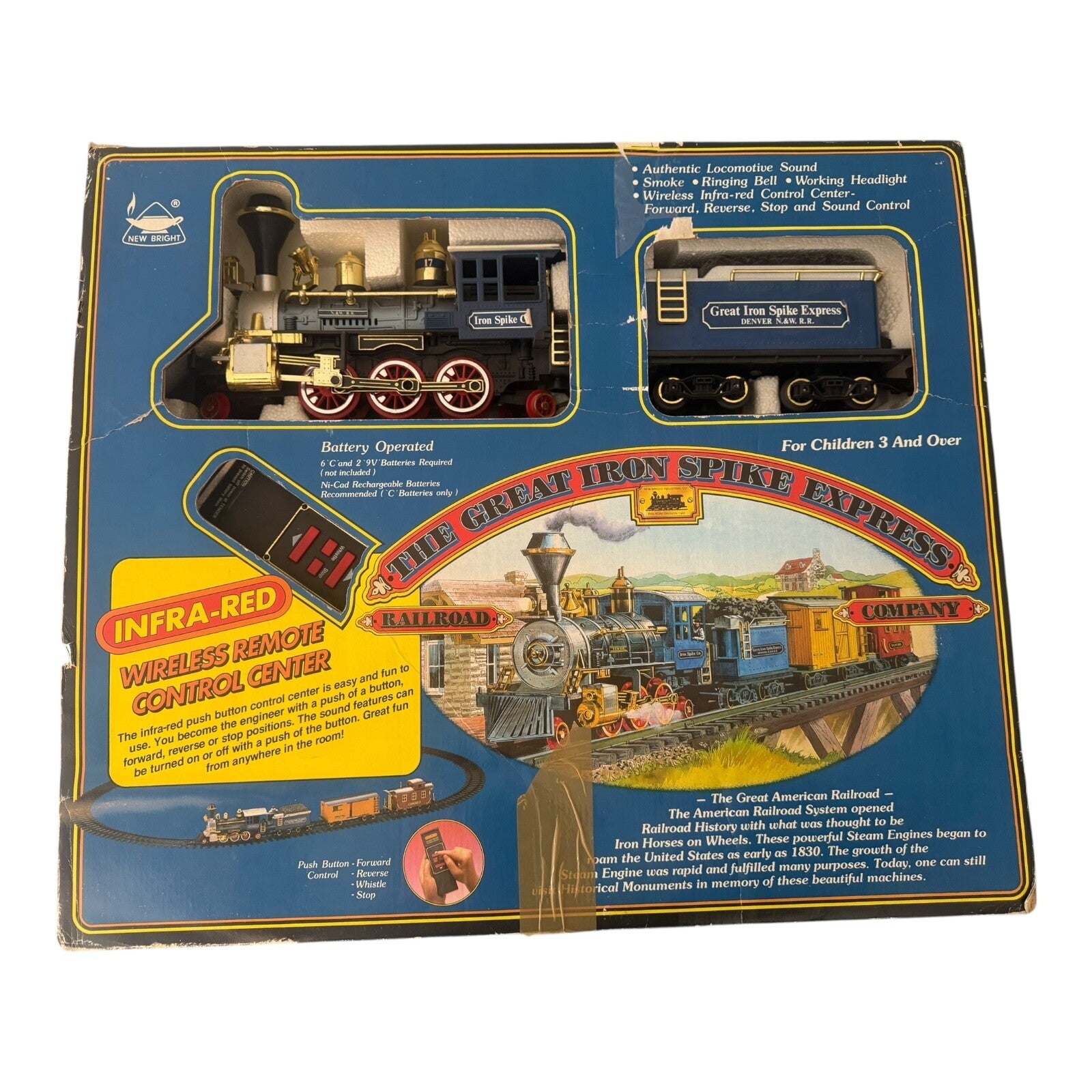New Bright Train Set 3172 Great American Express 1987/88 with Box Vintage