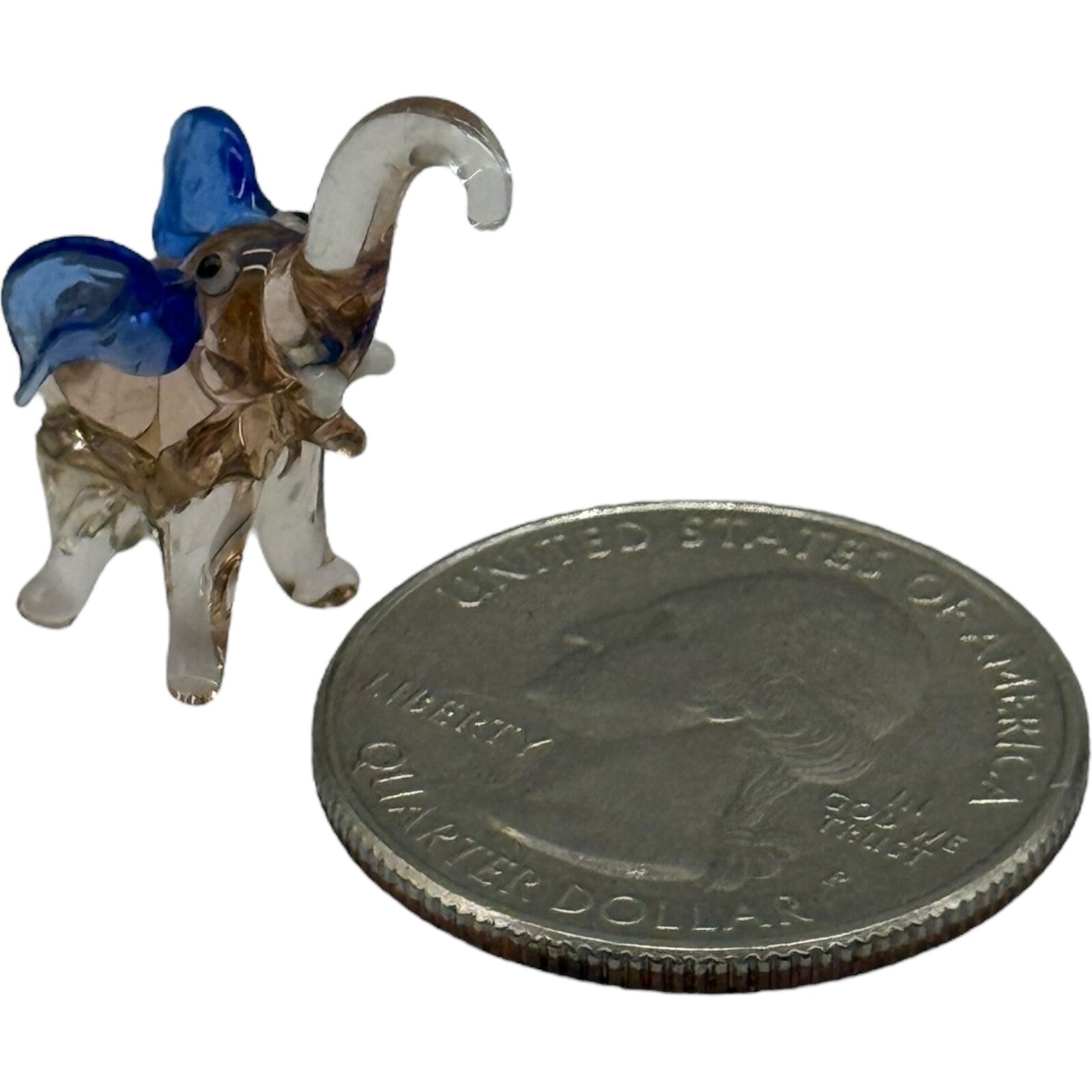 Handmade Miniature Light Pink Elephant Figurine | Blown Glass Collectible