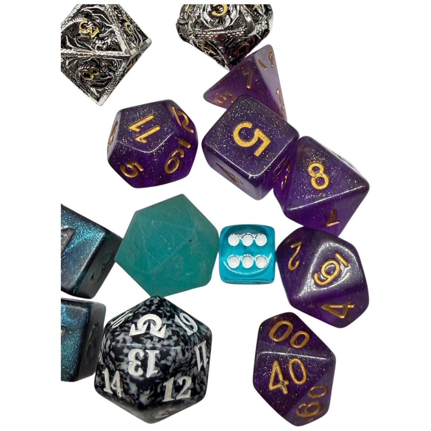 Unique Metal Dragon Dice Set for Tabletop RPG Games Dungeons and Dragons Gift