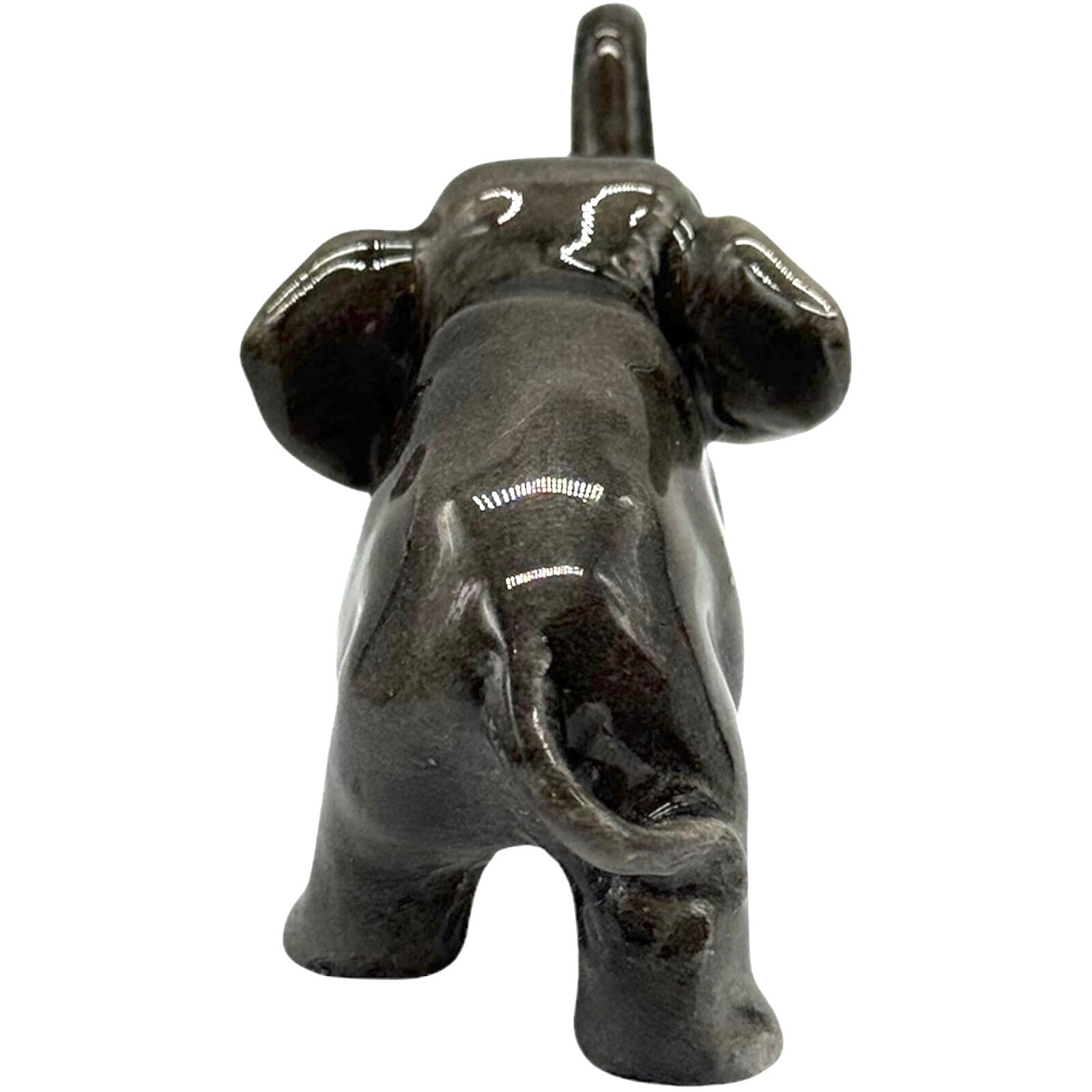 Vintage Ceramic Elephants Family Figurine - 2 Adults & 1 Baby - Trunks Up