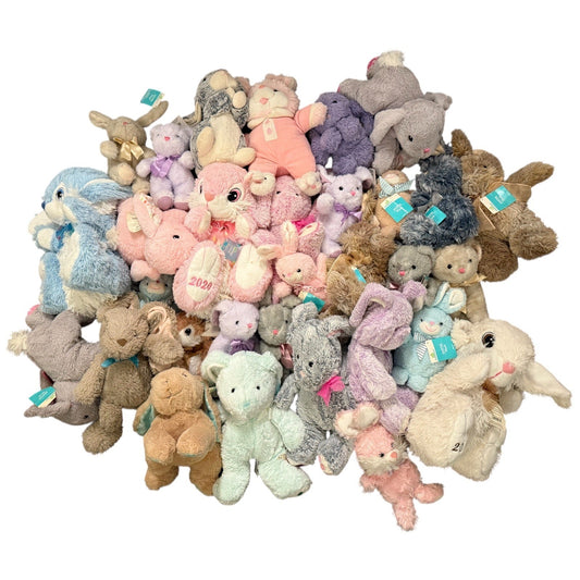 Easter Plush Bundle 30 Lot Bunnies Spring Plushies Pastel Colors Kids Decor