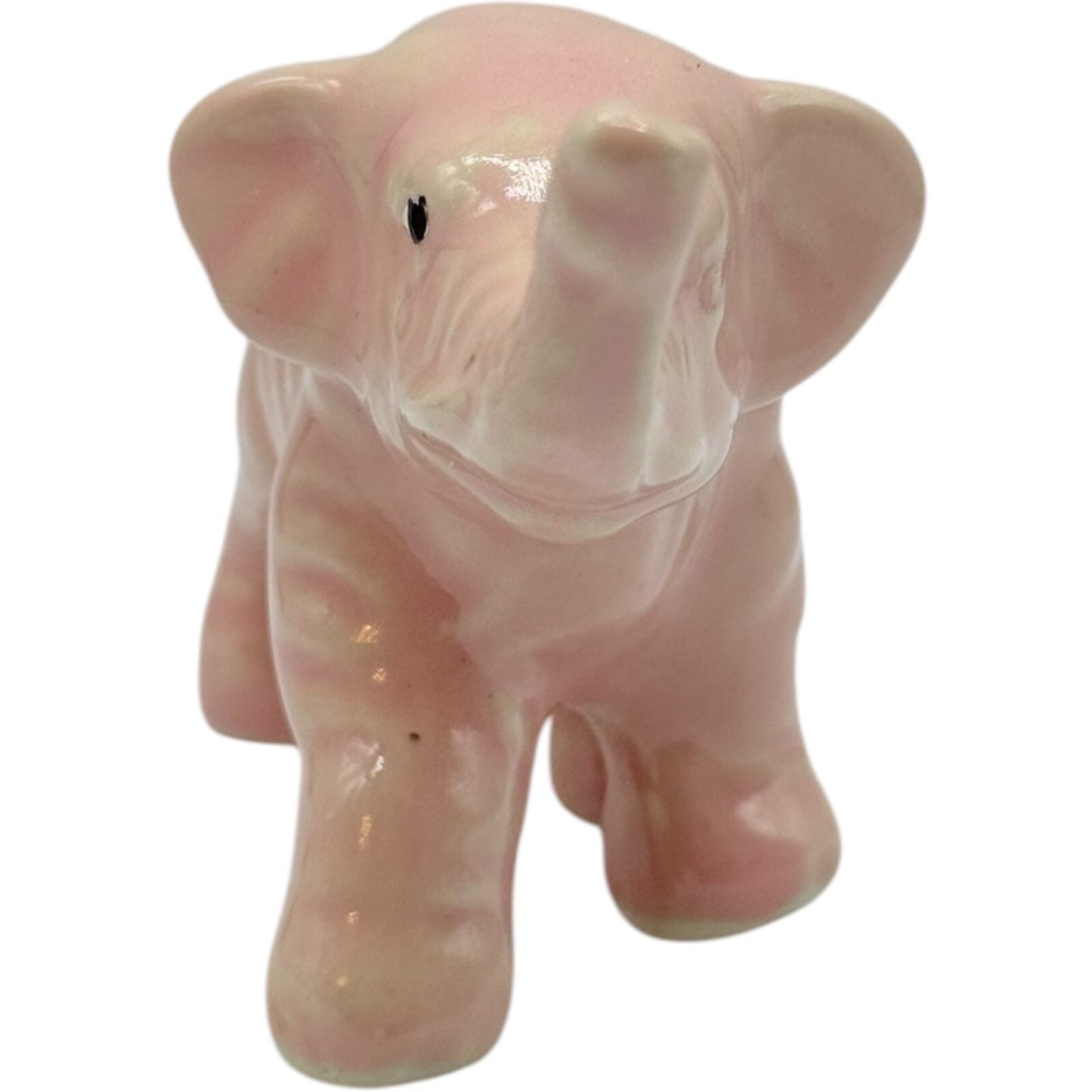 Pink Elephant Figurine Ceramic Animal Statue Home Decor Shelf Display