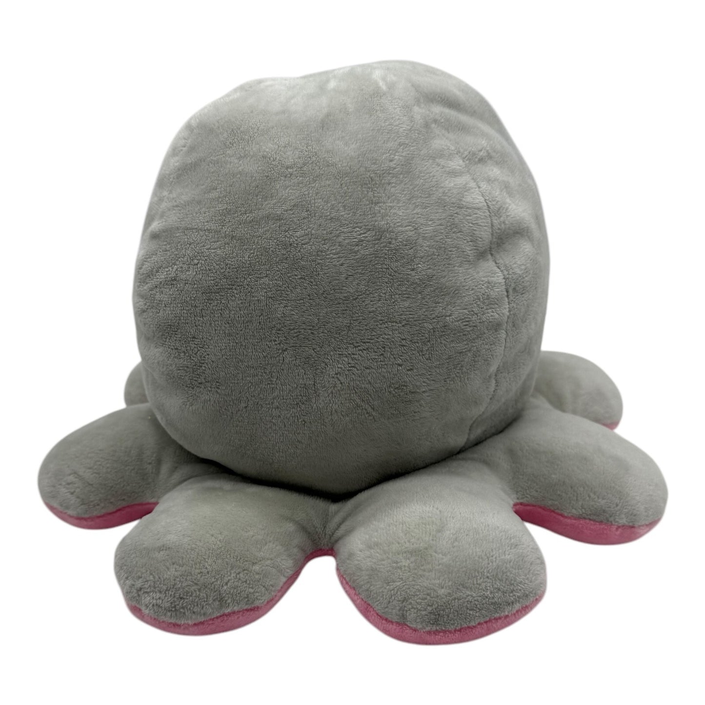 Teeturtle - The Original Reversible Octopus Plushie - Grey + Pink Rainbow Eyes