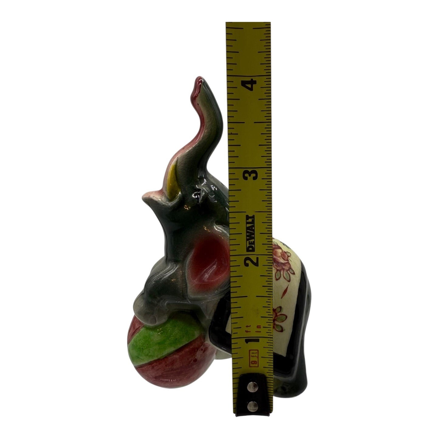 Vintage Elephant Salt Shaker Figurine Japan Circus Animal Floral Saddle