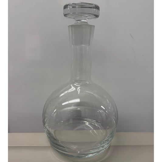 Clear Glass Round Decanter With Stopper Barware Serving