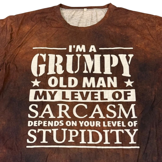 Grumpy Old Man Sarcasm T-Shirt XXL Rust Color Funny Graphic Tee