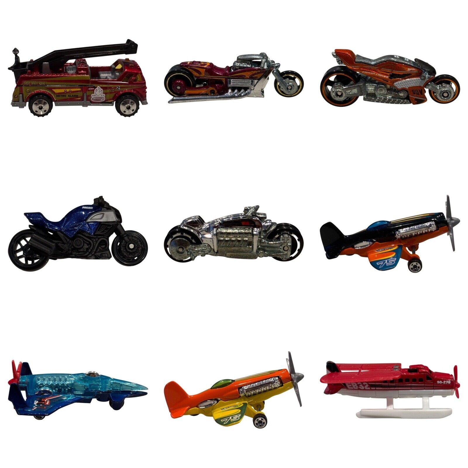 18 Loose Diecast Car Plane Bike Lot - Hot Wheels Matchbox Collection VTG Modern