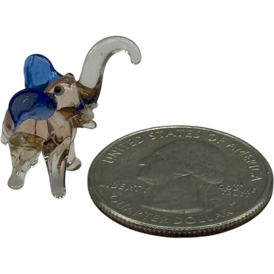 Handmade Miniature Light Pink Elephant Figurine | Blown Glass Collectible