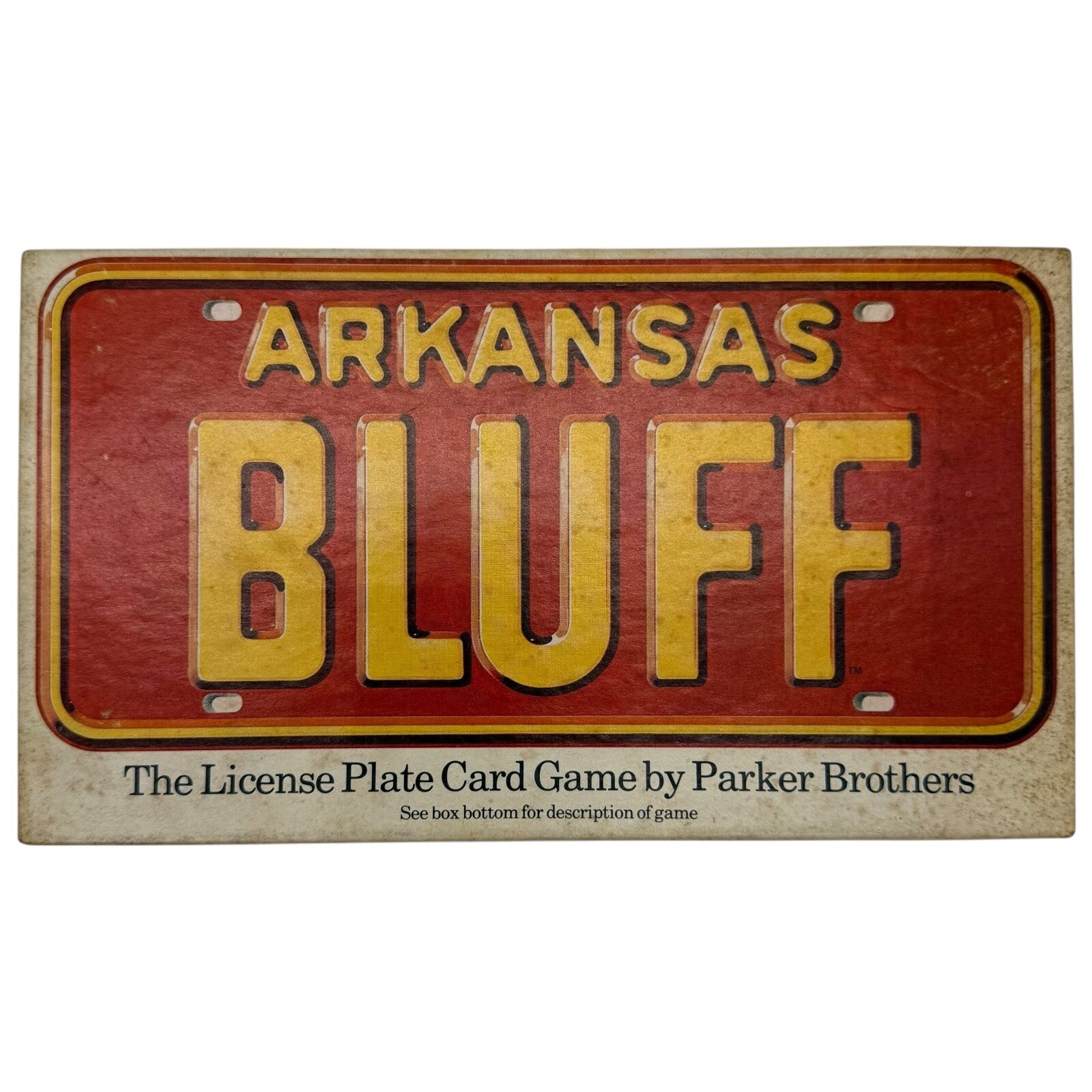 Arkansas Bluff Card Game 1975 Parker Brothers – Vintage USA License Plate Game