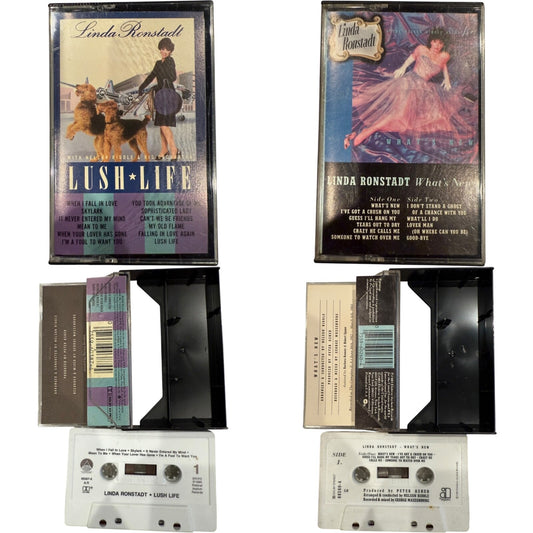 Lot of 2 Linda Ronstadt Cassette Tapes - "What’s New" & "Lush Life" - Used