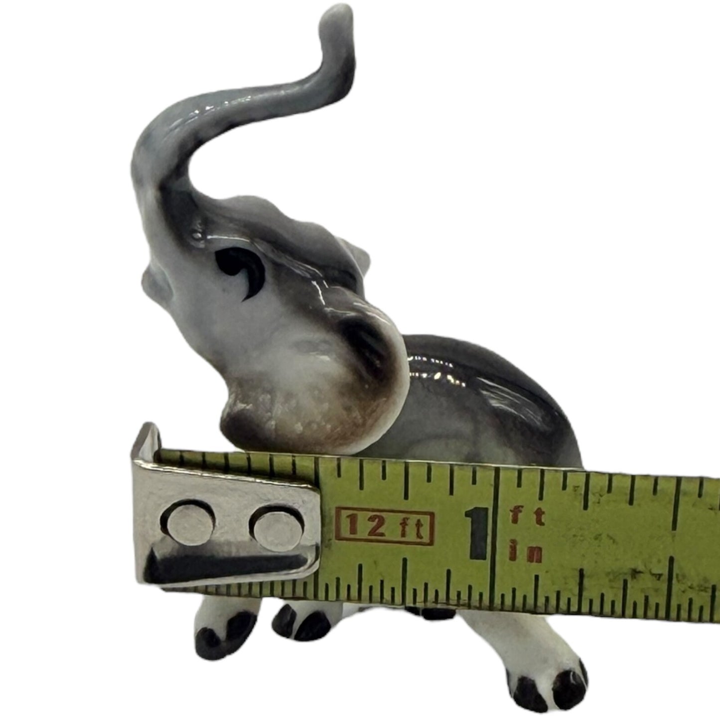 Vintage Rare Japanese Ceramic Miniature Elephant Figurines - Parent & Child