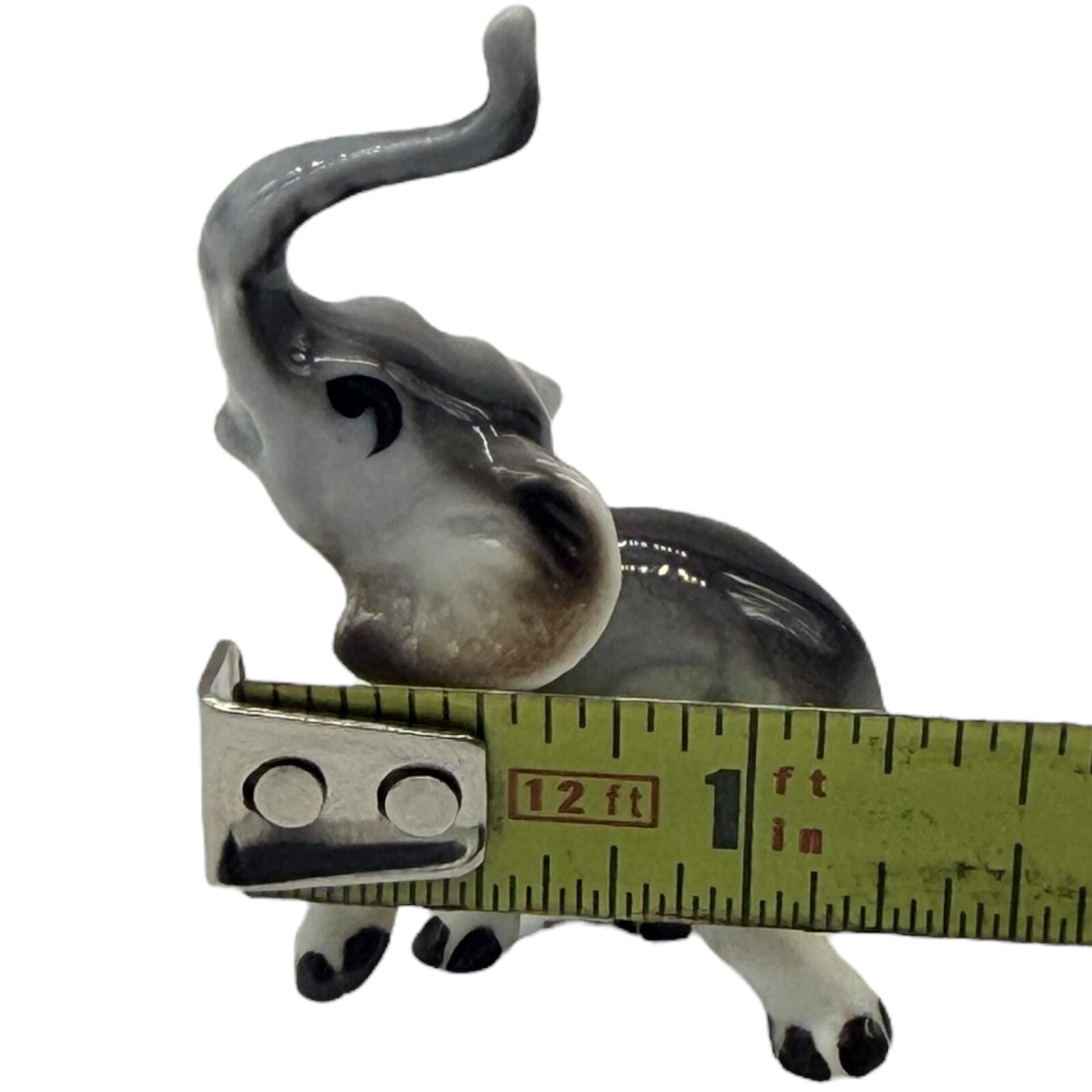 Vintage Rare Japanese Ceramic Miniature Elephant Figurines - Parent & Child