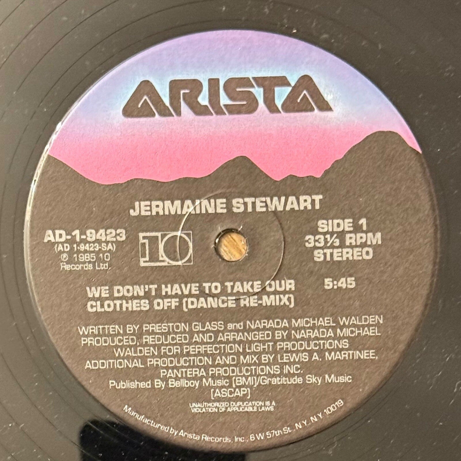 Jermaine Stewart "We Don't Have To Take Our Clothes Off" 1985 Vinyl Record