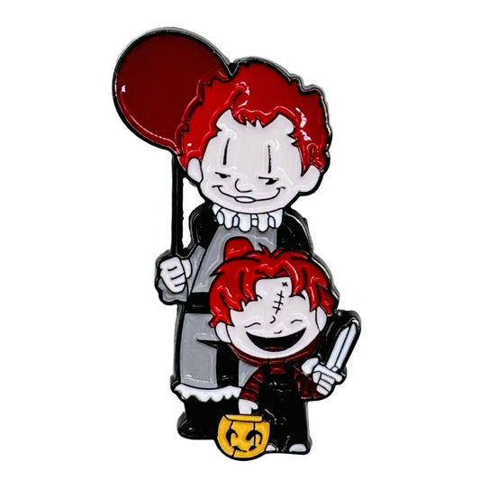Horror Movie Enamel Pin Pennywise Chucky Halloween Brooch Lapel Pin
